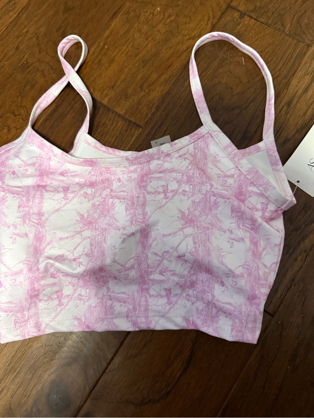 Pink Camo-Print Cropped Tank Top - Picture 2 of 5